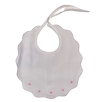 Load image into Gallery viewer, Sardon polka dot embroidered bibs ( blue, cream, pink, gold)
